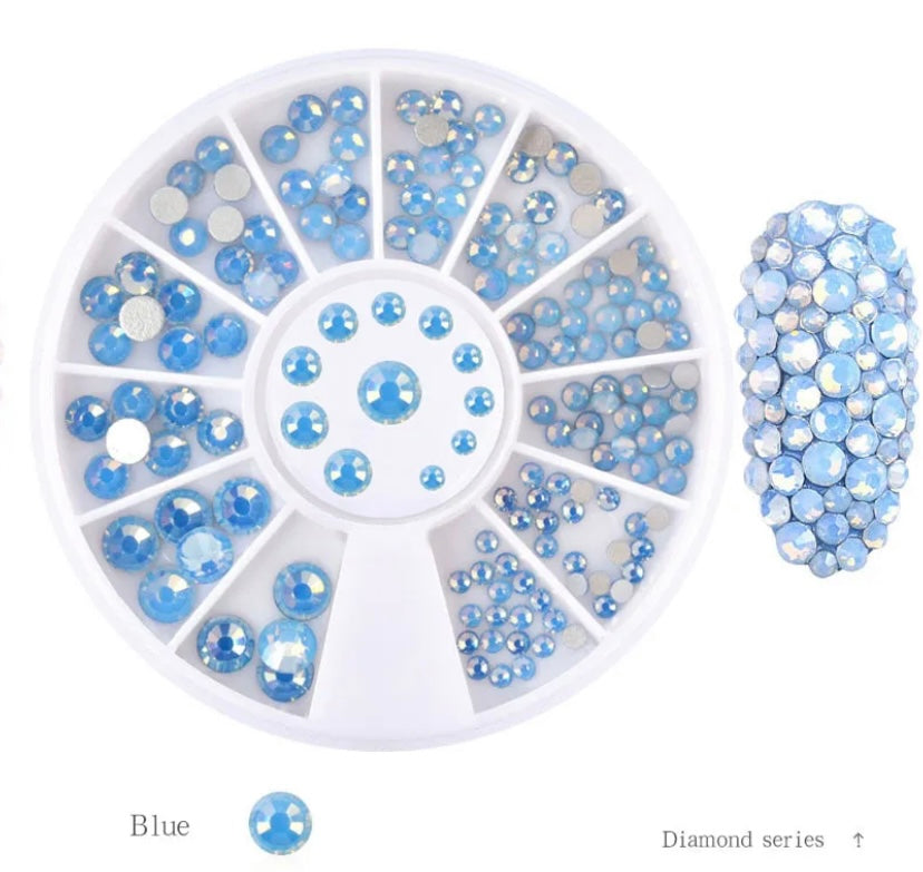 Opal round rhinestone wheel