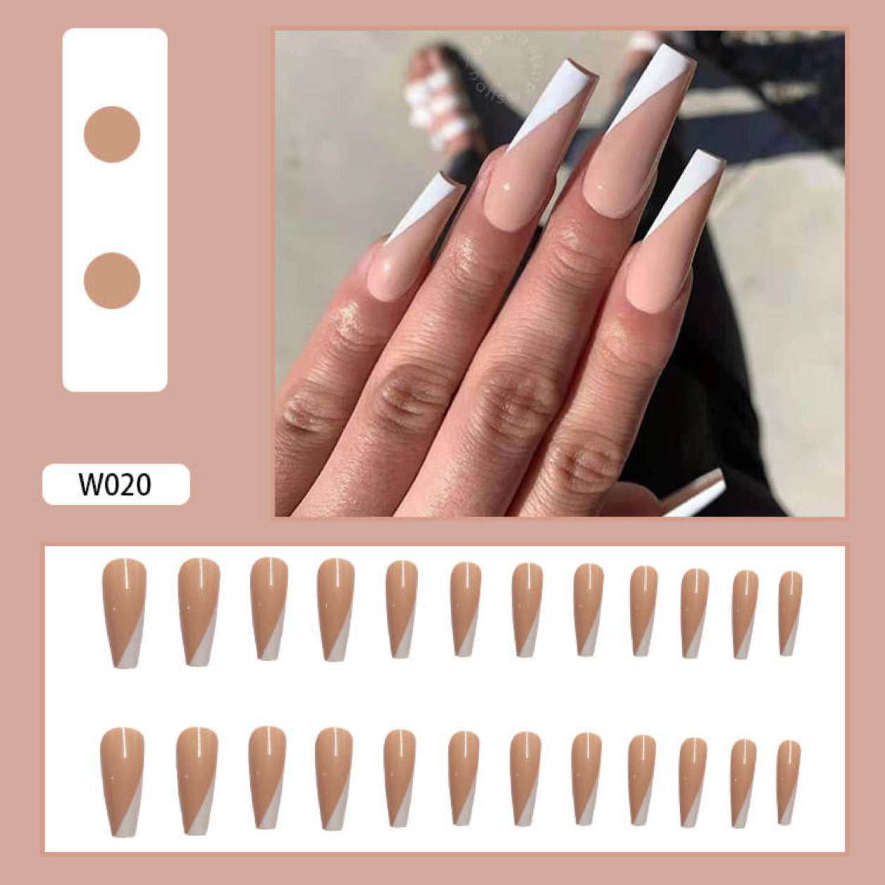 Press on nail set (W020)