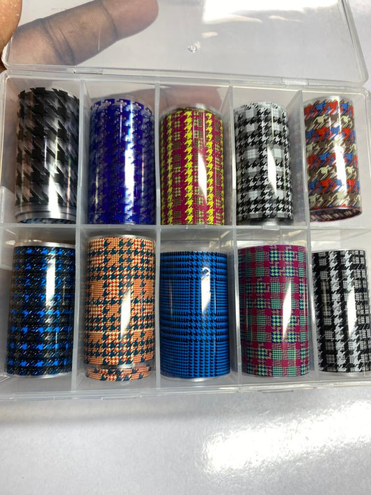 Houndstooth transfer foil box