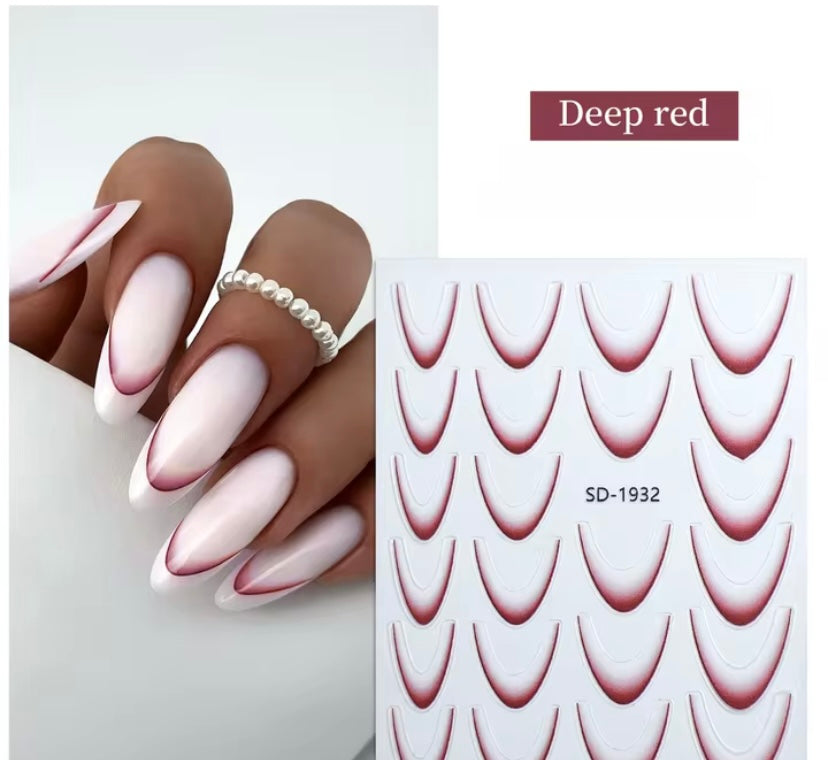 Deep French ombré stickers