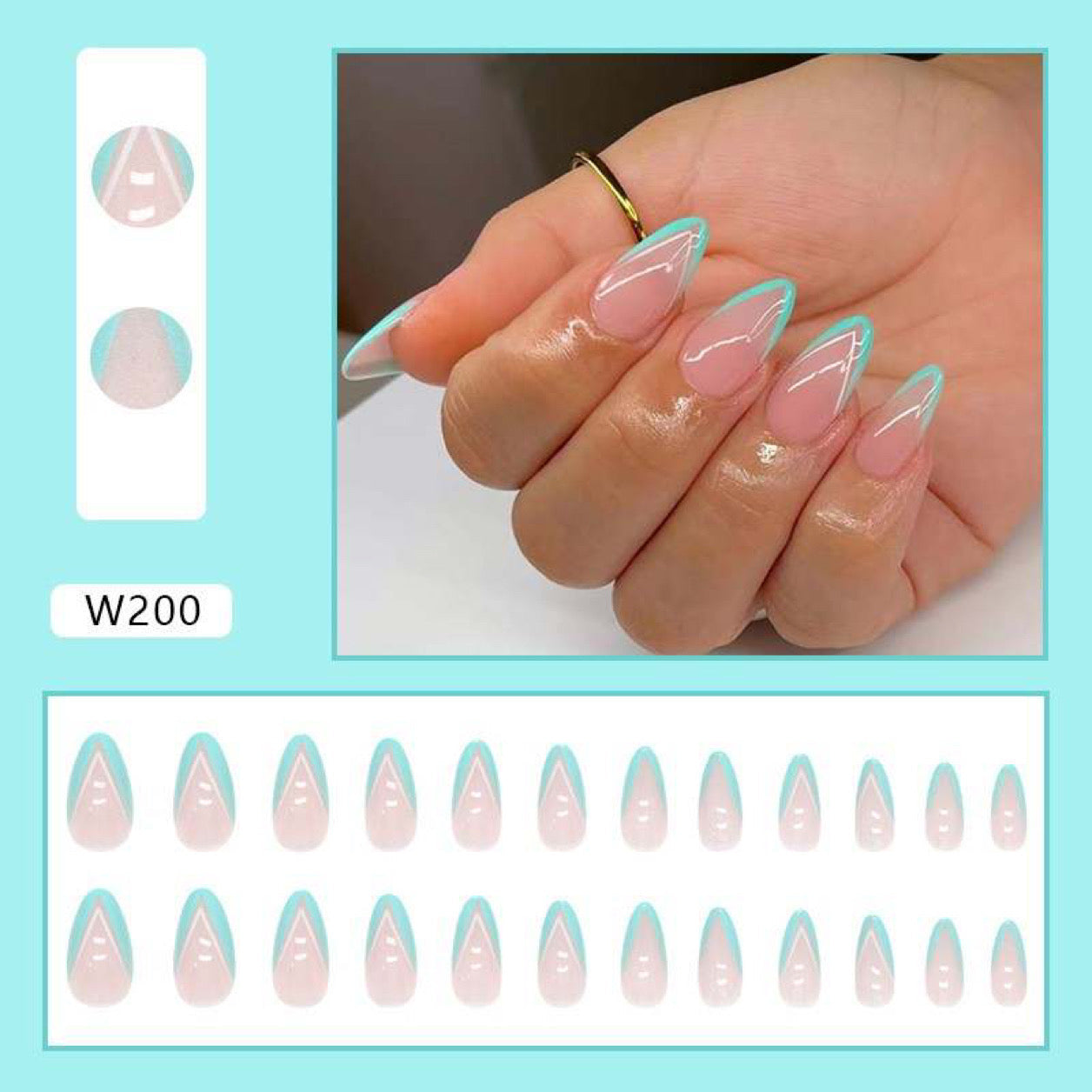 Press on nail set (W200)