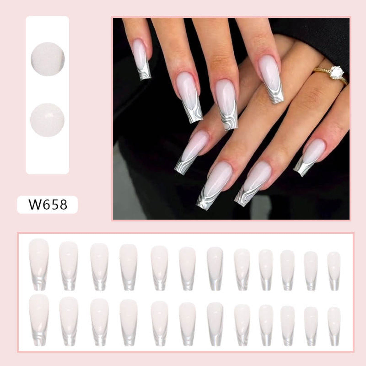 Press on nail set (W658)