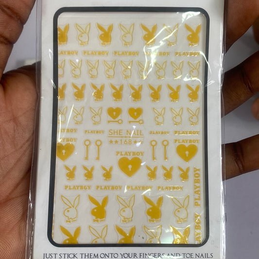 Gold Playboy Sticker