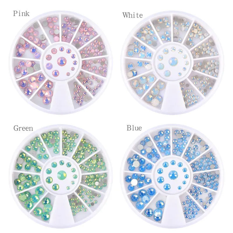 Opal round rhinestone wheel