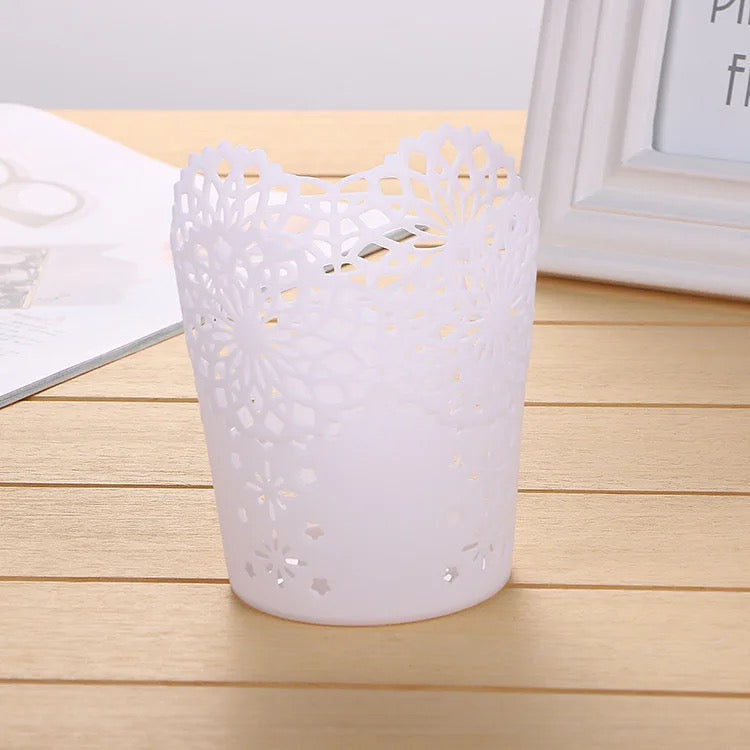 Hollow Floral Brush Holder