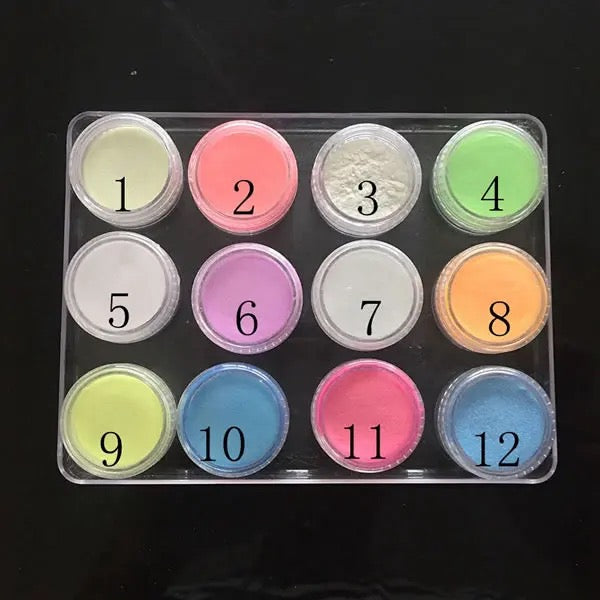 Glow in the dark pigment set