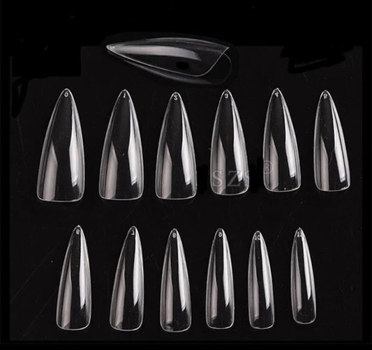 Long Full Cover Stiletto Nail Tips