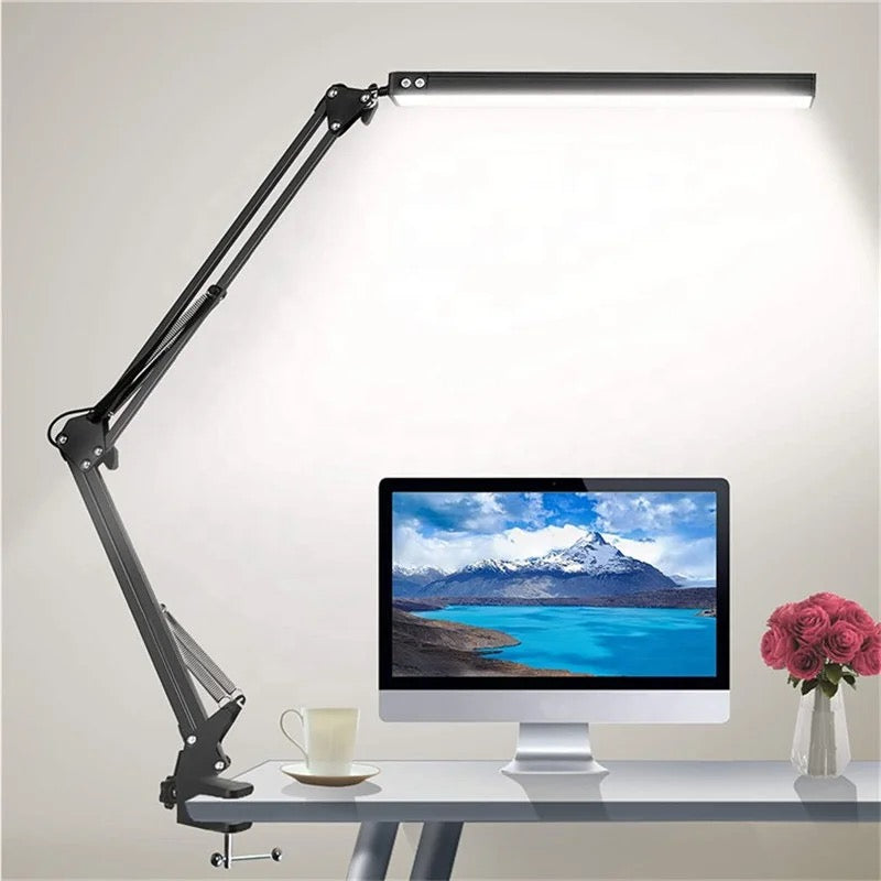 Led table lamp with clamp