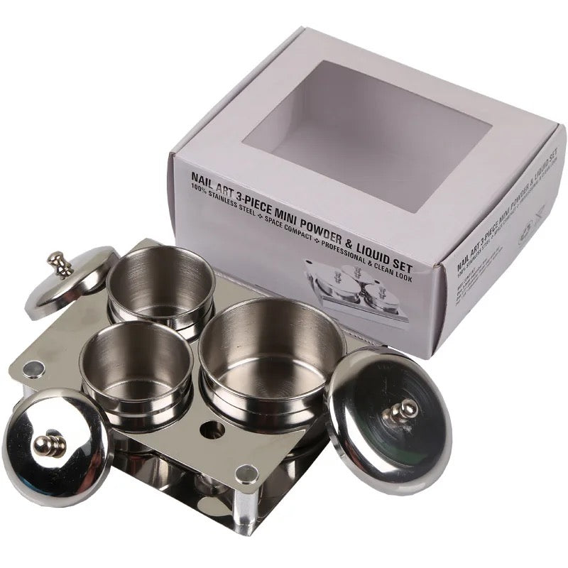 Steel dappen dish set